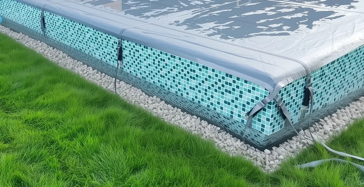 Покрывало для бассейна под снегом — защита зимой в Красногорске